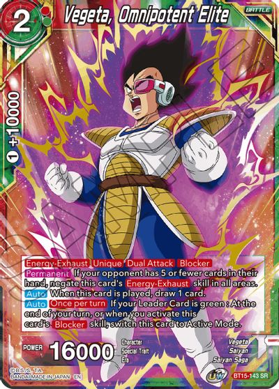 Vegeta, Omnipotent Elite (BT15-143) [Saiyan Showdown] | Tables and Towers