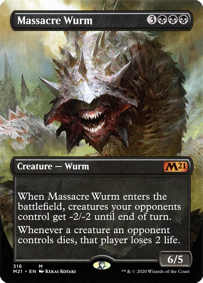 Massacre Wurm (Borderless Alternate Art) [Core Set 2021] | Tables and Towers