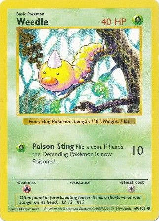 Weedle (69/102) [Base Set Shadowless Unlimited] | Tables and Towers