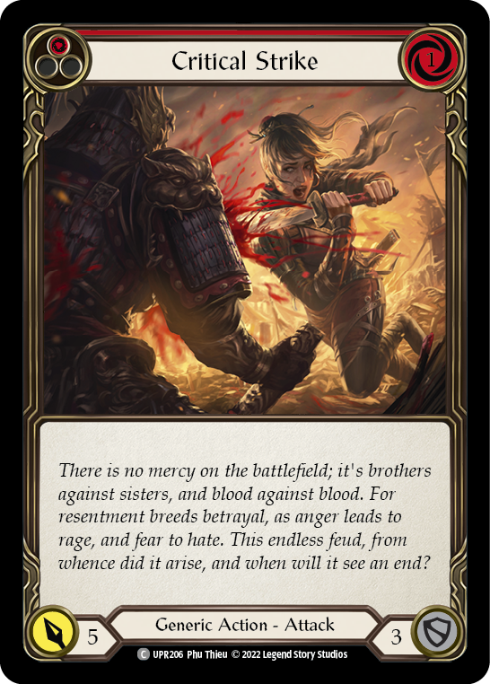 Critical Strike (Red) [UPR206] (Uprising)  Rainbow Foil | Tables and Towers