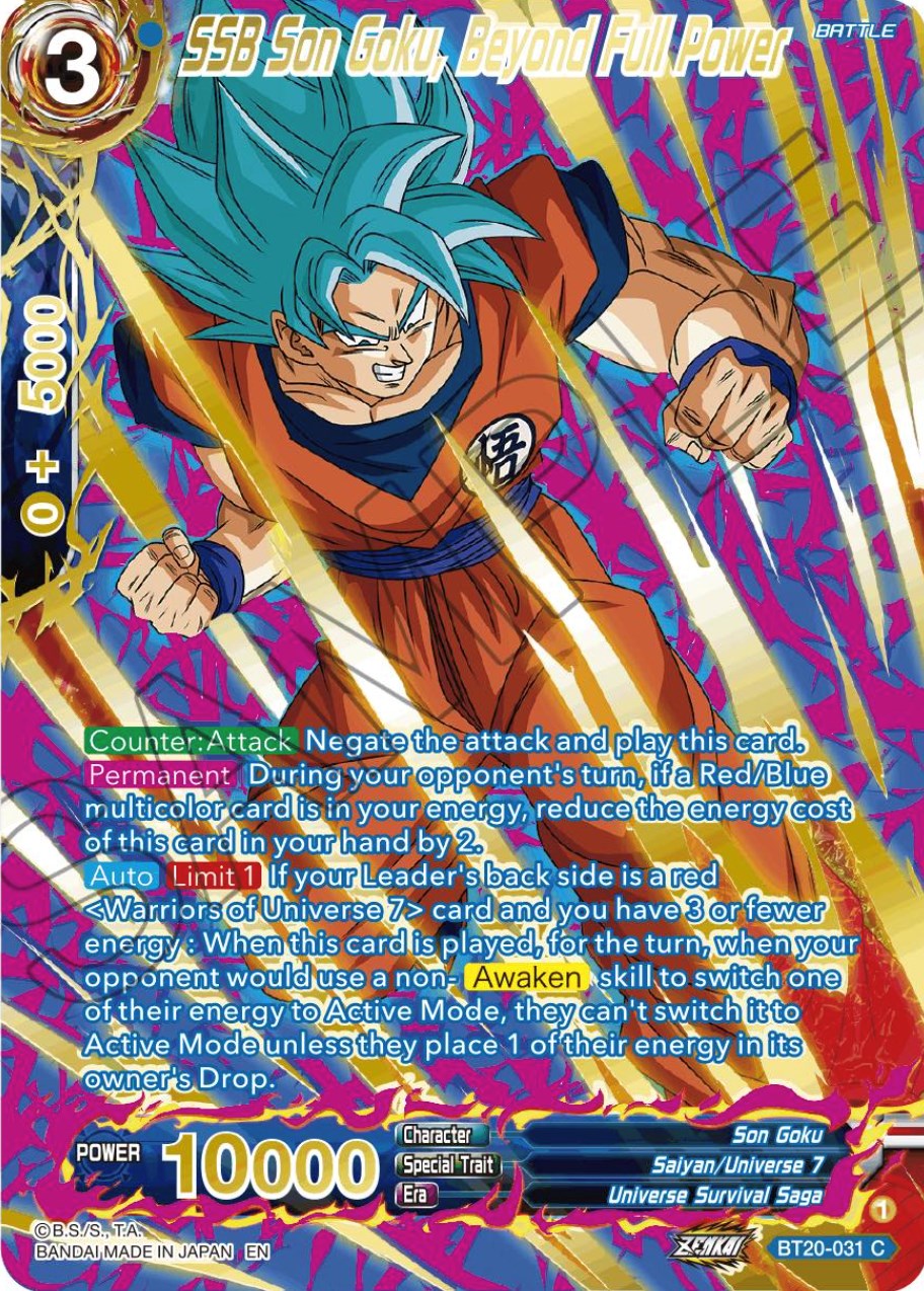 SSB Son Goku, Beyond Full Power (Gold-Stamped) (BT20-031) [Power Absorbed] | Tables and Towers