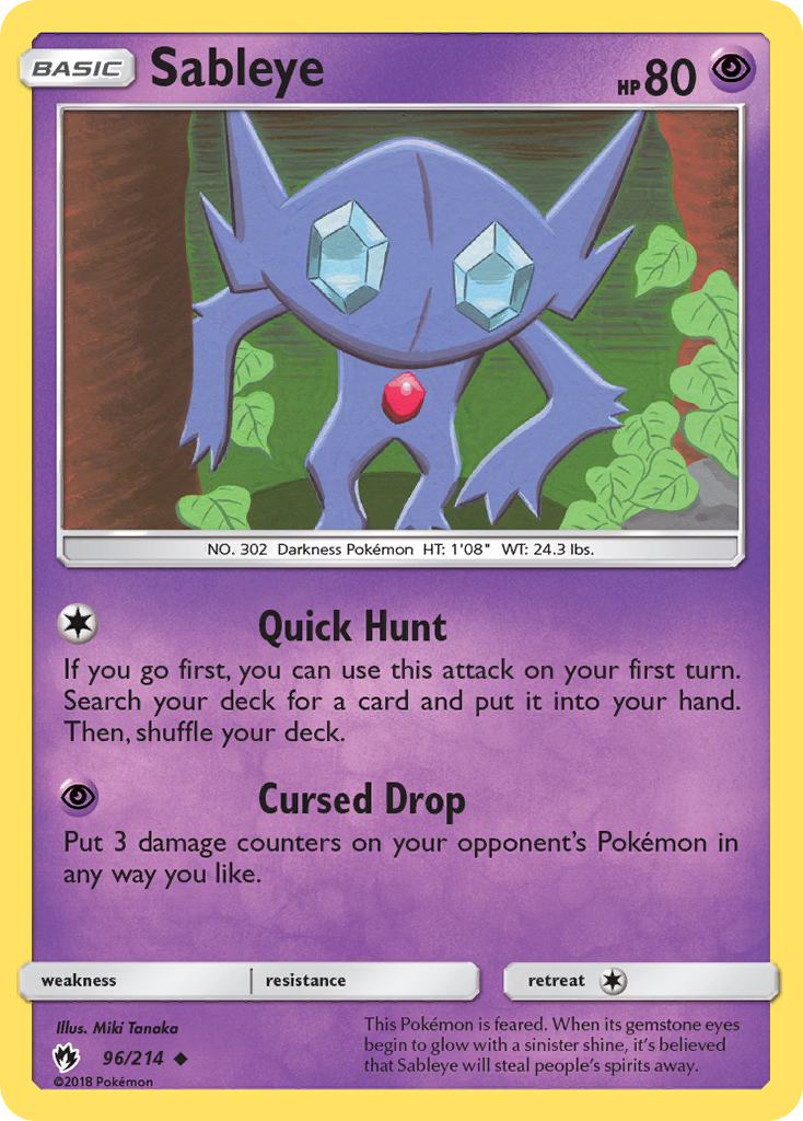 Sableye (96/214) [Sun & Moon: Lost Thunder] | Tables and Towers