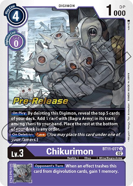 Chikurimon [BT11-077] [Dimensional Phase Pre-Release Promos] | Tables and Towers