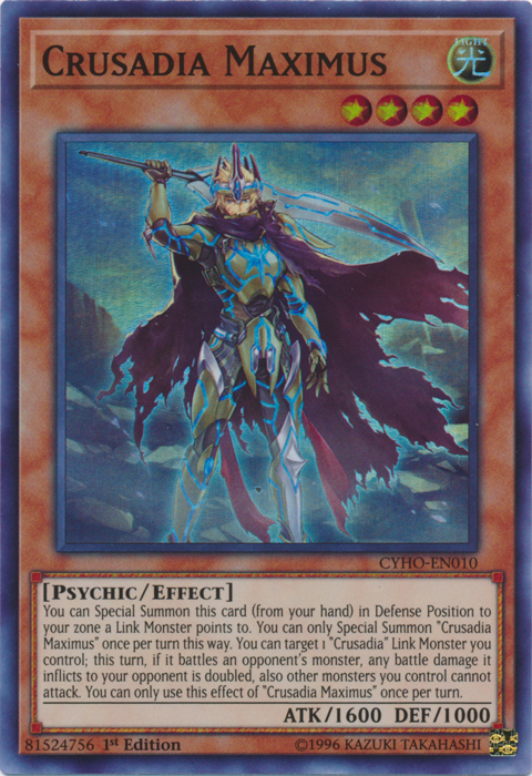 Crusadia Maximus [CYHO-EN010] Super Rare | Tables and Towers