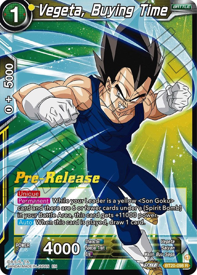 Vegeta, Buying Time (BT20-098) [Power Absorbed Prerelease Promos] | Tables and Towers