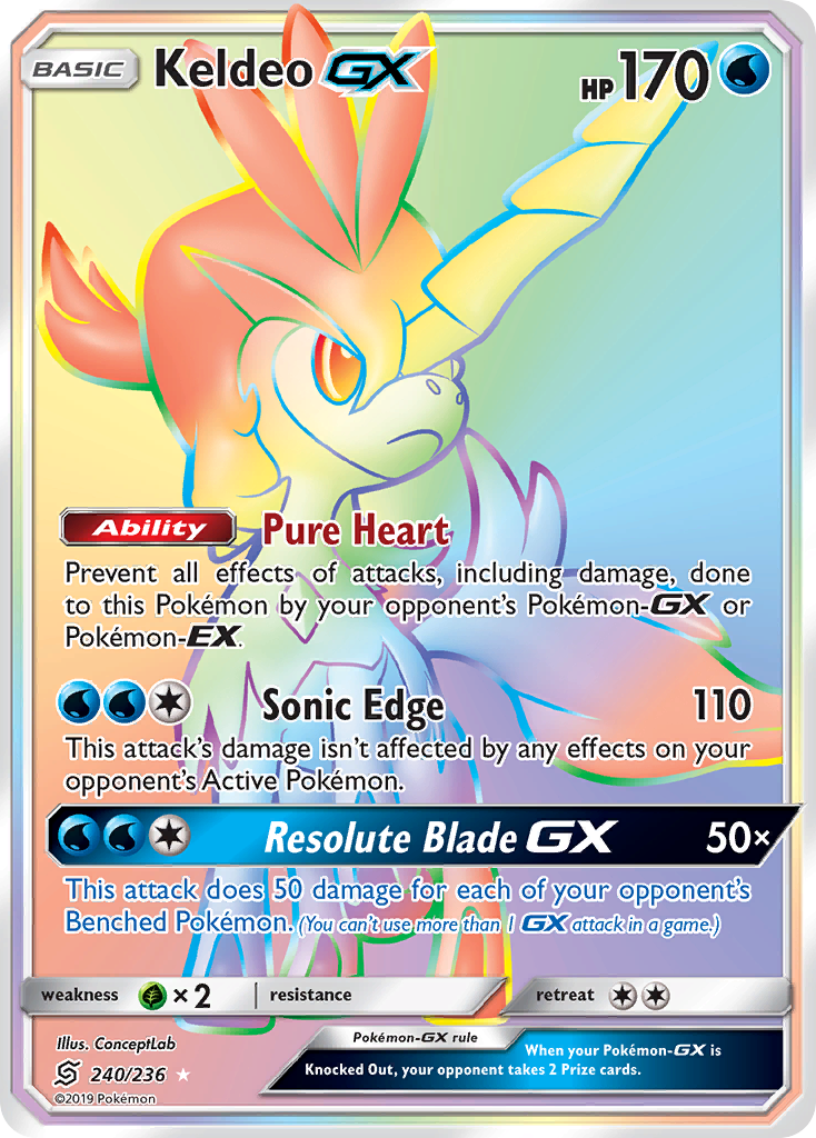 Keldeo GX (240/236) [Sun & Moon: Unified Minds] | Tables and Towers