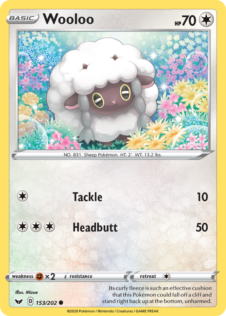 Wooloo (153/202) [Sword & Shield: Base Set] | Tables and Towers