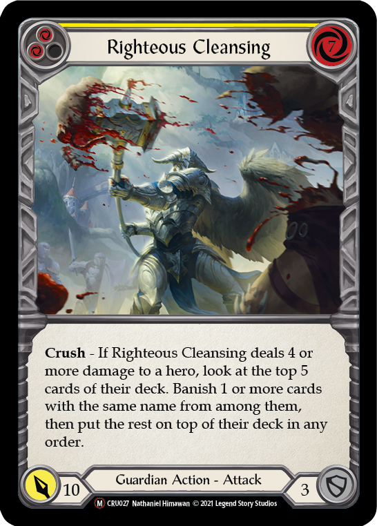 Righteous Cleansing [U-CRU027] (Crucible of War Unlimited)  Unlimited Rainbow Foil | Tables and Towers