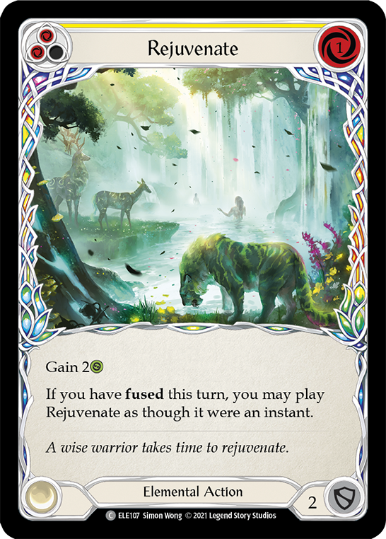 Rejuvenate (Yellow) [ELE107] (Tales of Aria)  1st Edition Rainbow Foil | Tables and Towers