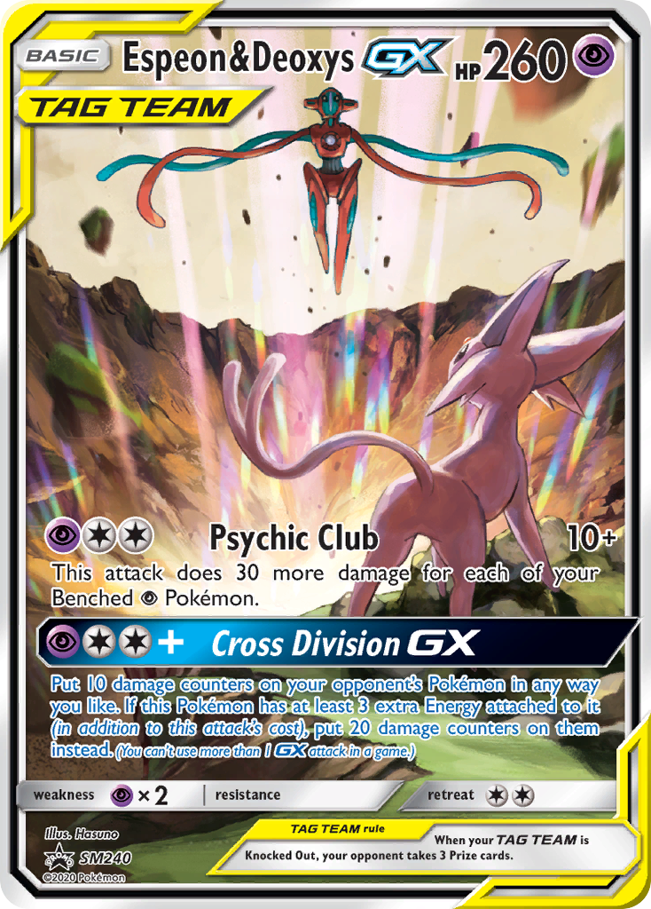 Espeon & Deoxys GX (SM240) (Jumbo Card) [Sun & Moon: Black Star Promos] | Tables and Towers