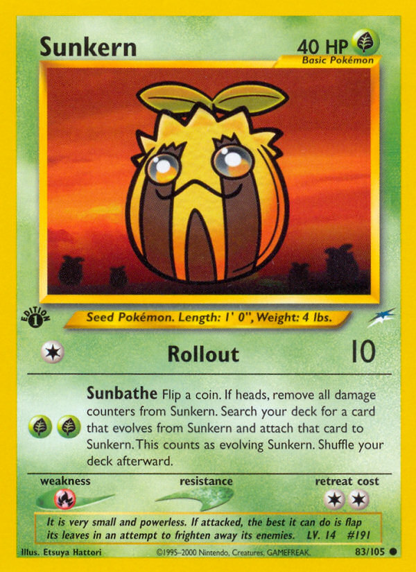 Sunkern (83/105) [Neo Destiny 1st Edition] | Tables and Towers