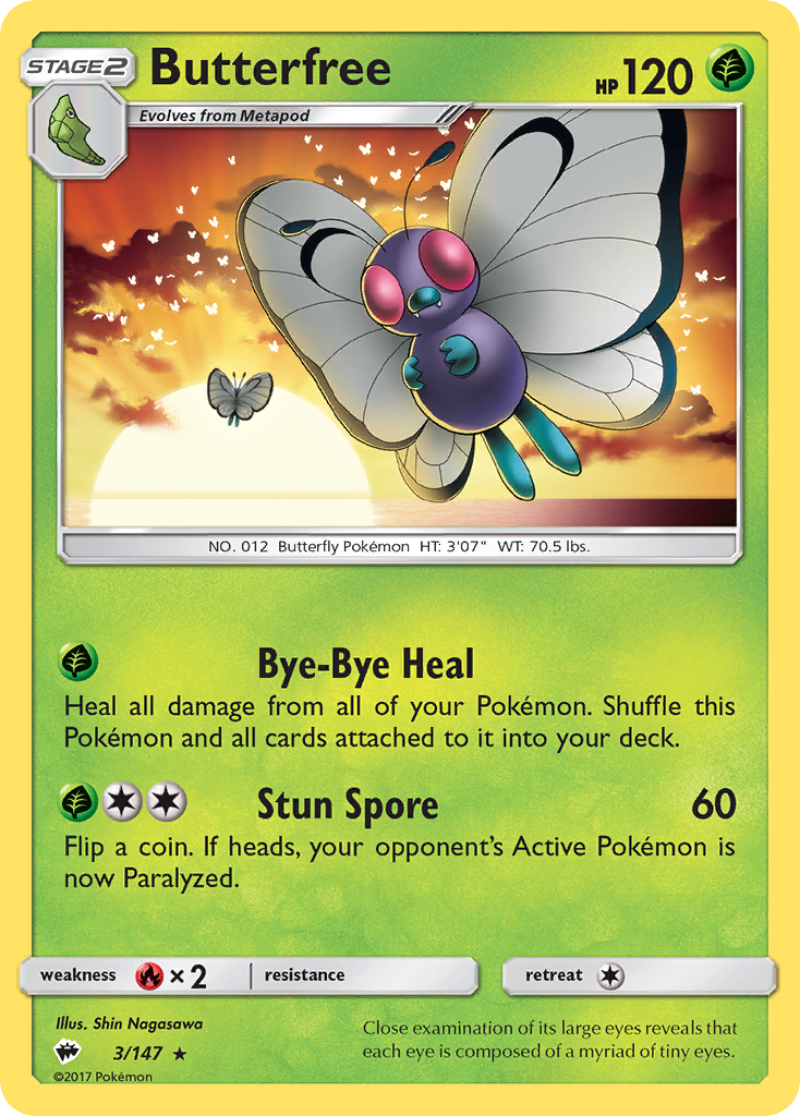 Butterfree (3/147) [Sun & Moon: Burning Shadows] | Tables and Towers