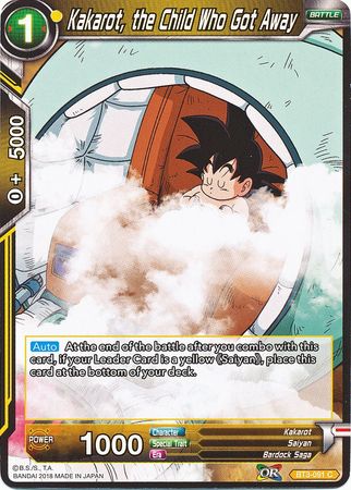 Kakarot, the Child Who Got Away (BT3-091) [Cross Worlds] | Tables and Towers