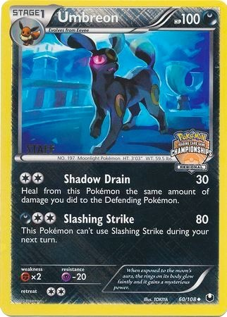 Umbreon (60/108) (Regional Championship Promo Staff) [Black & White: Dark Explorers] | Tables and Towers