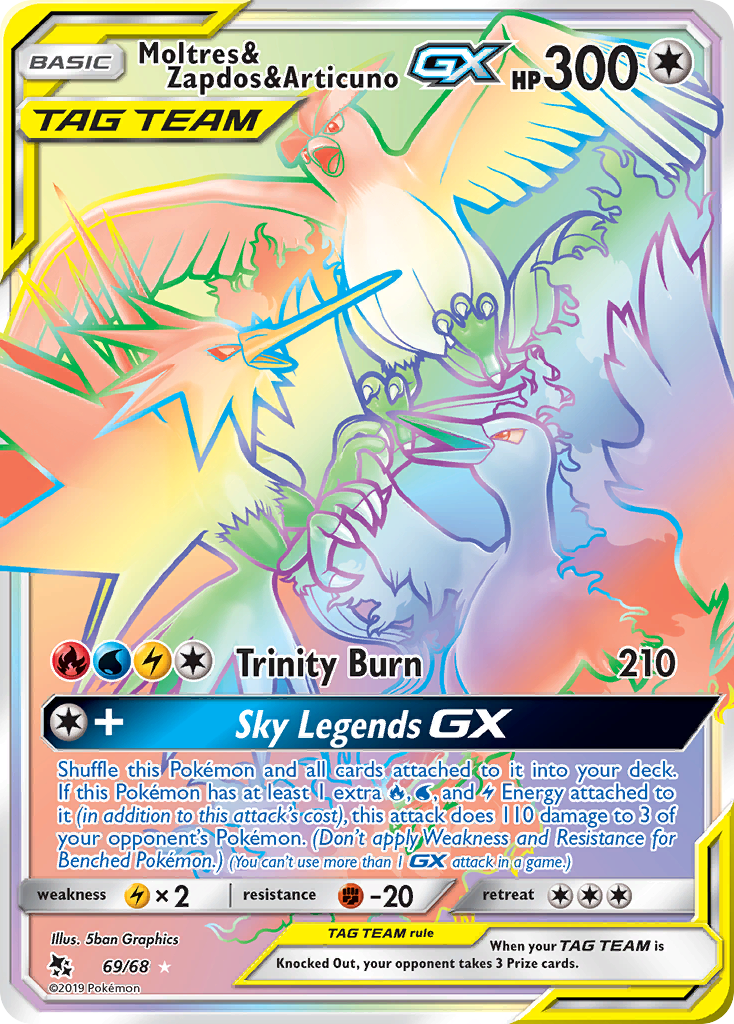 Moltres & Zapdos & Articuno GX (69/68) [Sun & Moon: Hidden Fates] | Tables and Towers