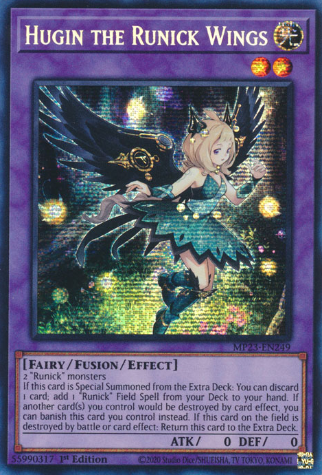 Hugin the Runick Wings [MP23-EN249] Prismatic Secret Rare | Tables and Towers