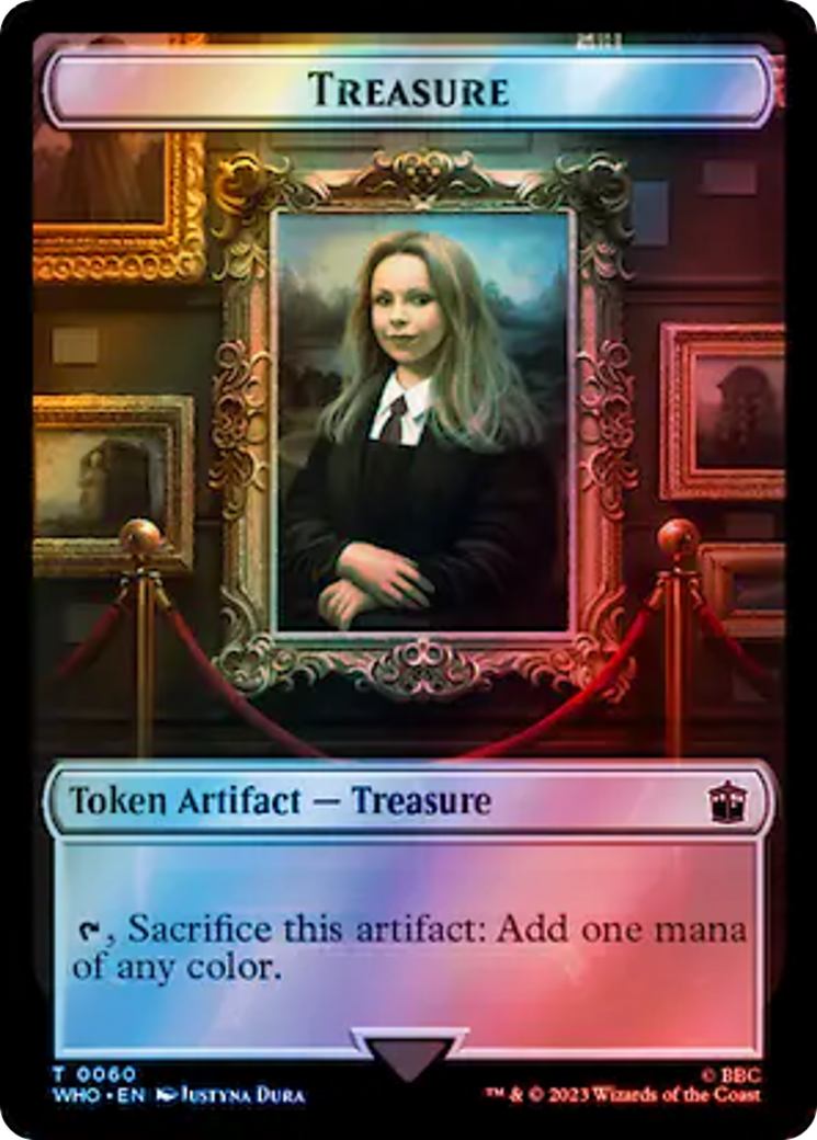 Warrior // Treasure (0060) Double-Sided Token (Surge Foil) [Doctor Who Tokens] | Tables and Towers