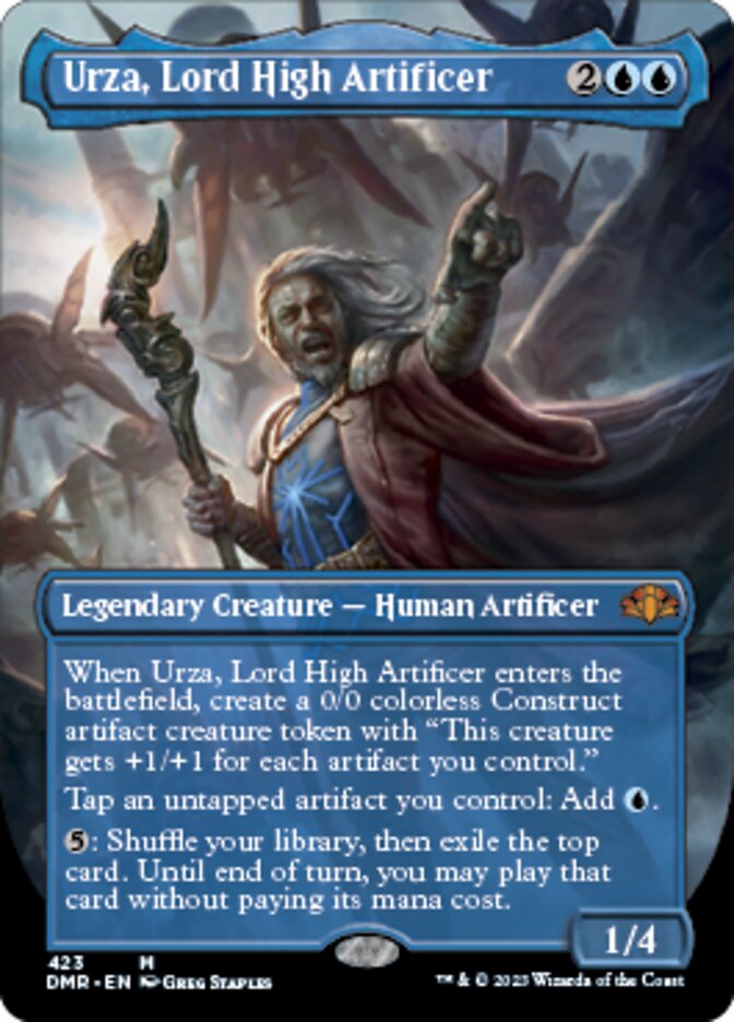 Urza, Lord High Artificer (Borderless Alternate Art) [Dominaria Remastered] | Tables and Towers