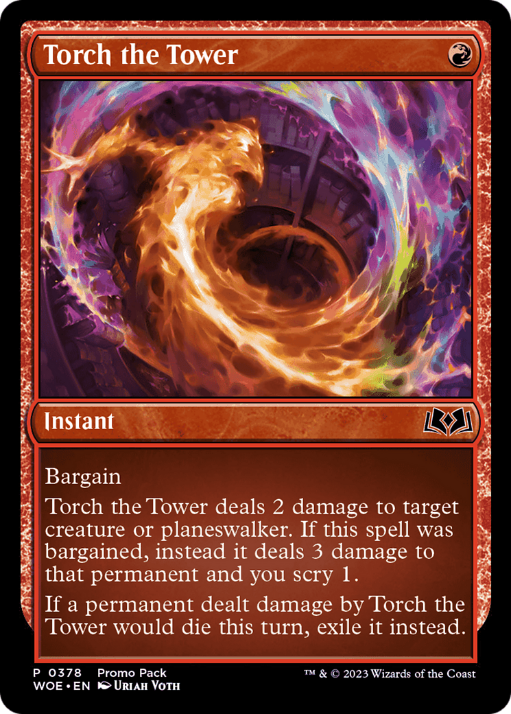 Torch the Tower (Promo Pack) [Wilds of Eldraine Promos] | Tables and Towers