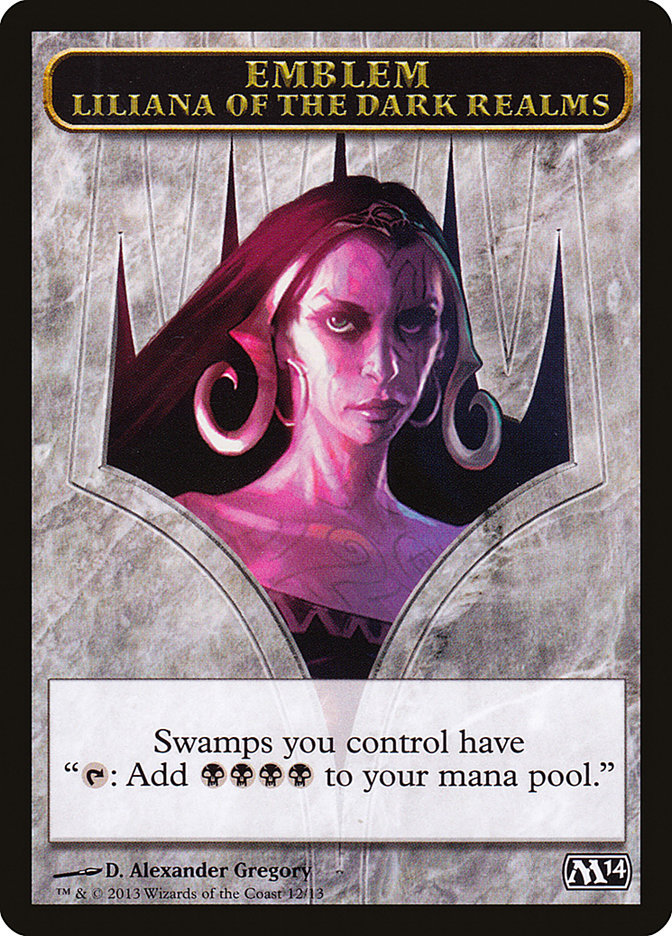 Liliana of the Dark Realms Emblem [Magic 2014 Tokens] | Tables and Towers