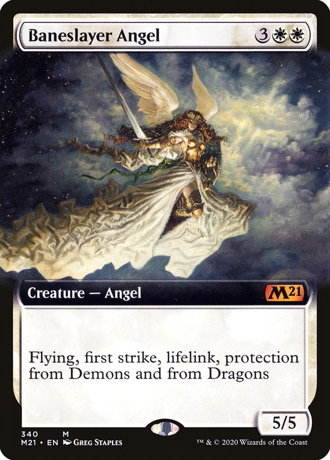 Baneslayer Angel (Extended Art) [Core Set 2021] | Tables and Towers