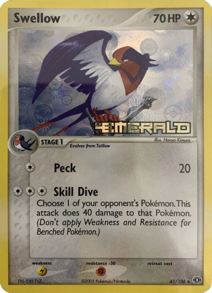 Swellow (41/106) (Stamped) [EX: Emerald] | Tables and Towers