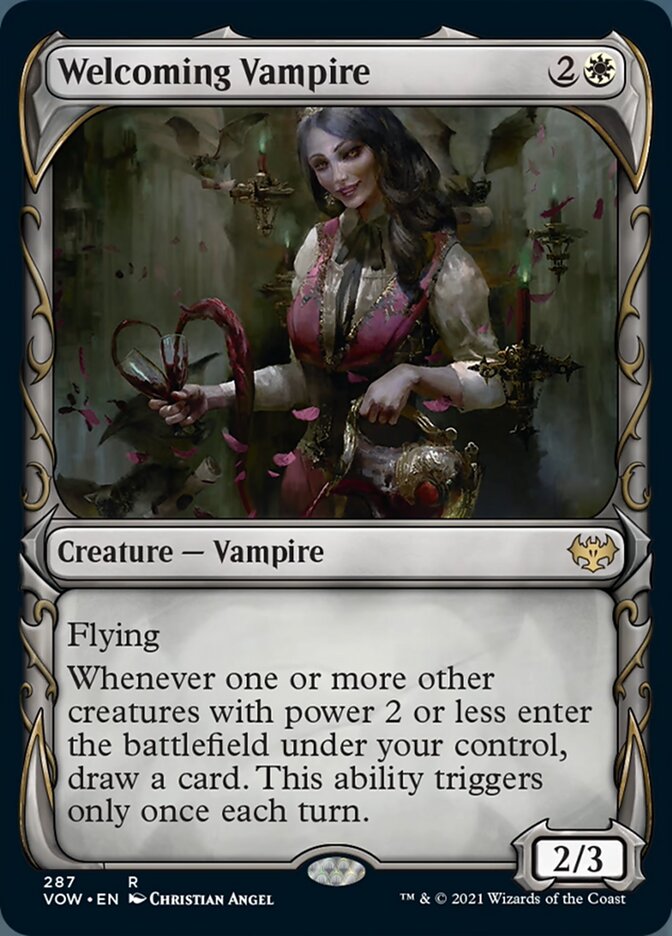 Welcoming Vampire (Showcase Fang Frame) [Innistrad: Crimson Vow] | Tables and Towers