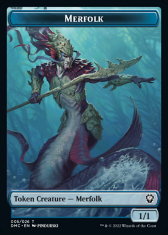 Saproling // Merfolk Double-Sided Token [Dominaria United Tokens] | Tables and Towers