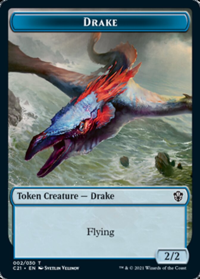 Drake // Elemental (002) Double-Sided Token [Commander 2021 Tokens] | Tables and Towers