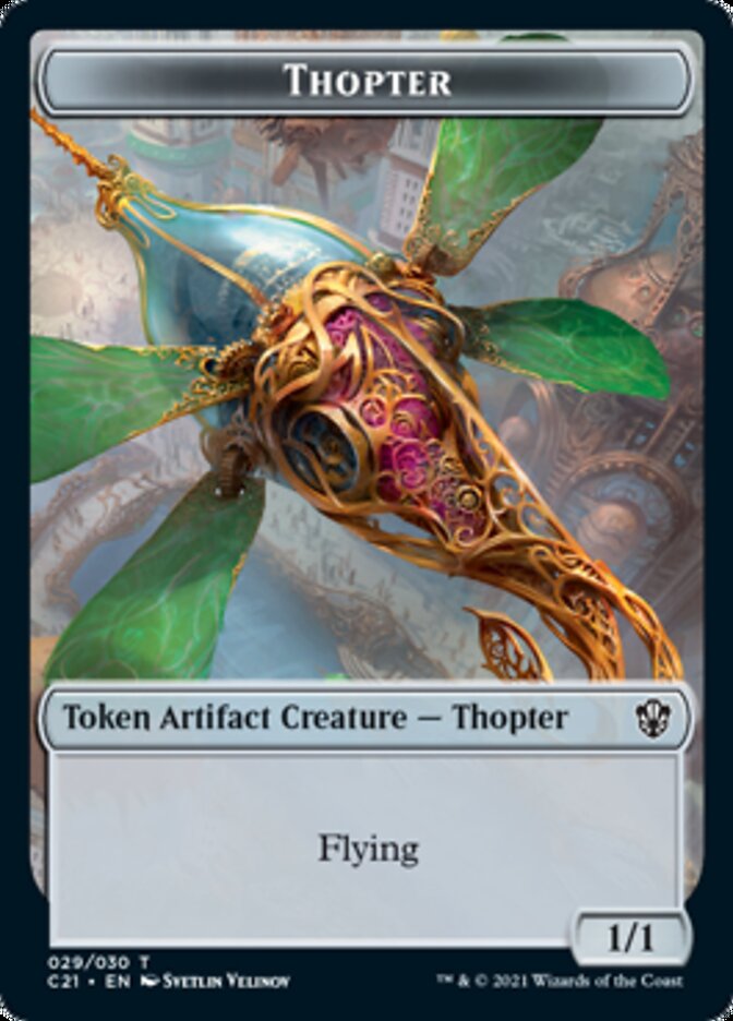 Golem (025) // Thopter Double-Sided Token [Commander 2021 Tokens] | Tables and Towers