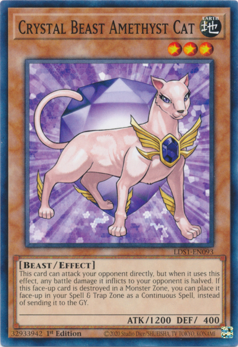 Crystal Beast Amethyst Cat [LDS1-EN093] Common | Tables and Towers