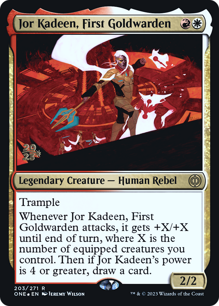 Jor Kadeen, First Goldwarden [Phyrexia: All Will Be One Prerelease Promos] | Tables and Towers