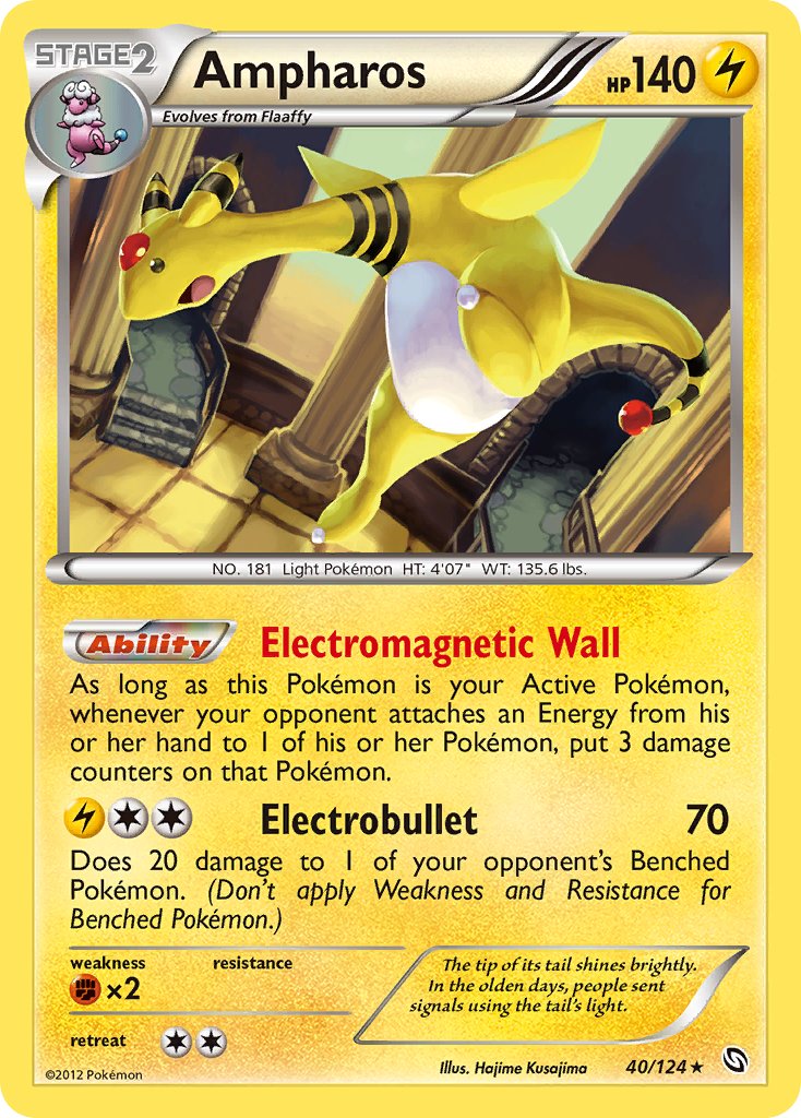 Ampharos (40/124) (Cosmos Holo) (Blister Exclusive) [Black & White: Dragons Exalted] | Tables and Towers