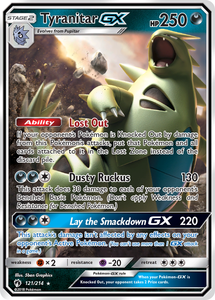 Tyranitar GX (121/214) [Sun & Moon: Lost Thunder] | Tables and Towers