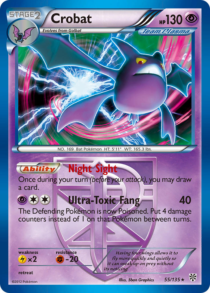 Crobat (55/135) [Black & White: Plasma Storm] | Tables and Towers