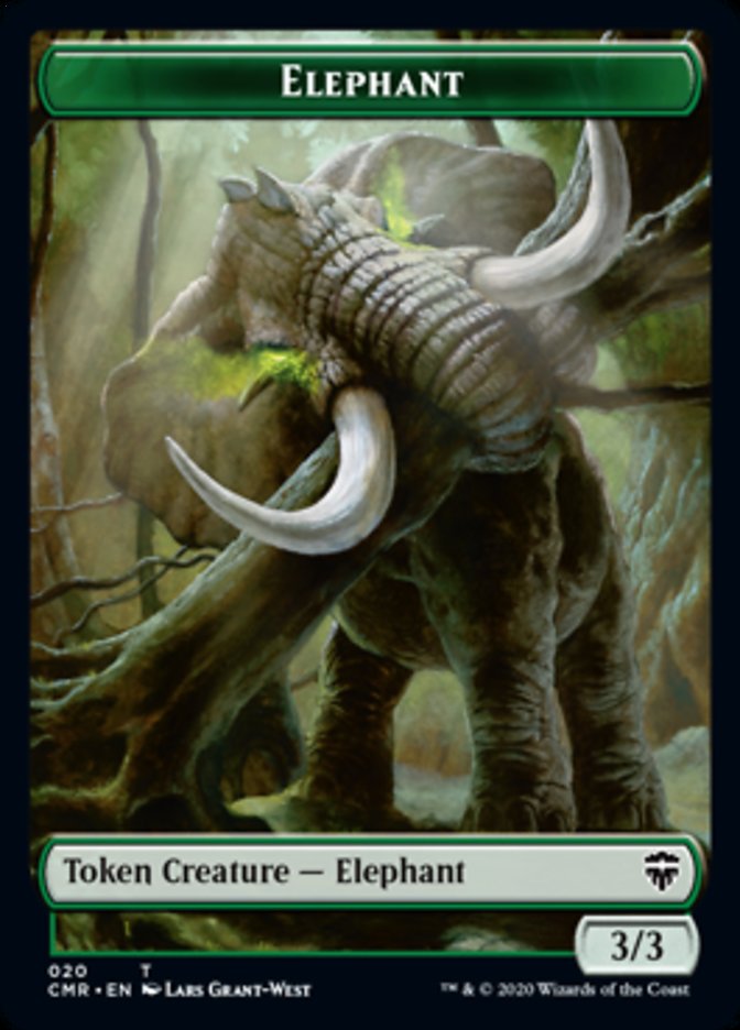 Elephant // Soldier Double-Sided Token [Commander Legends Tokens] | Tables and Towers