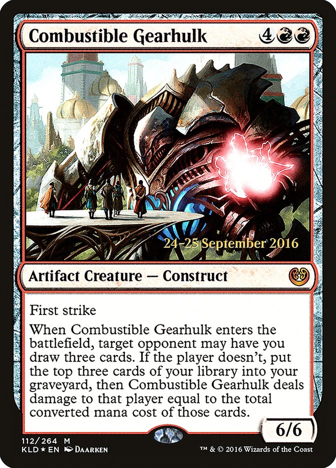 Combustible Gearhulk [Kaladesh Prerelease Promos] | Tables and Towers