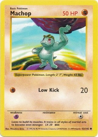 Machop (52/102) [Base Set Shadowless Unlimited] | Tables and Towers