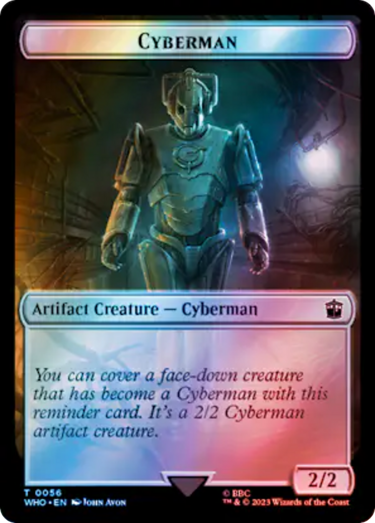 Alien Rhino // Cyberman Double-Sided Token (Surge Foil) [Doctor Who Tokens] | Tables and Towers