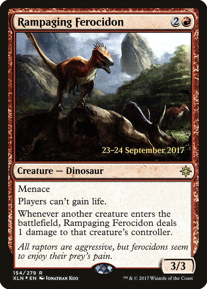 Rampaging Ferocidon [Ixalan Prerelease Promos] | Tables and Towers