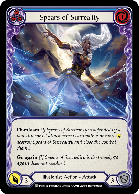 Spears of Surreality (Blue) [MON103-RF] (Monarch)  1st Edition Rainbow Foil | Tables and Towers