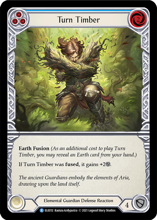 Turn Timber (Blue) [ELE012] (Tales of Aria)  1st Edition Rainbow Foil | Tables and Towers