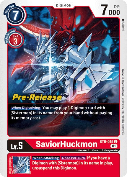 SaviorHuckmon [BT6-015] [Double Diamond Pre-Release Cards] | Tables and Towers