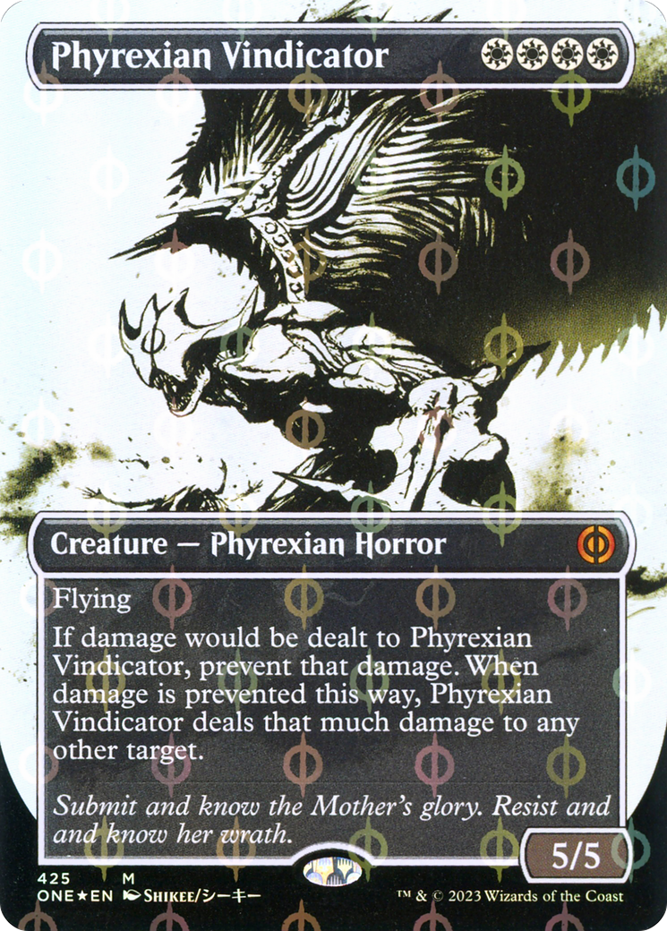 Phyrexian Vindicator (Borderless Ichor Step-and-Compleat Foil) [Phyrexia: All Will Be One] | Tables and Towers