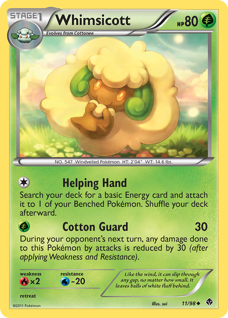 Whimsicott (11/98) [Black & White: Emerging Powers] | Tables and Towers