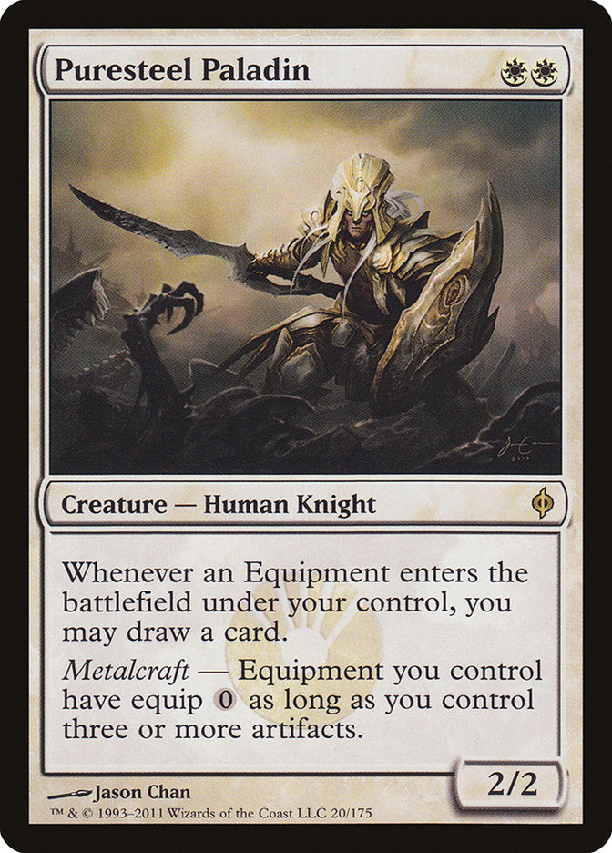 Puresteel Paladin [New Phyrexia] | Tables and Towers