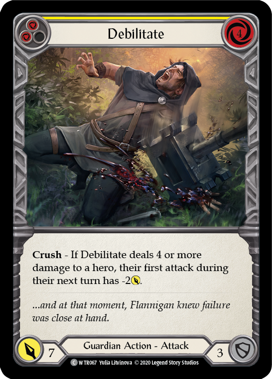 Debilitate (Yellow) [U-WTR067] (Welcome to Rathe Unlimited)  Unlimited Rainbow Foil | Tables and Towers