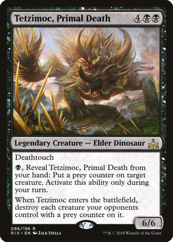 Tetzimoc, Primal Death [Rivals of Ixalan] | Tables and Towers