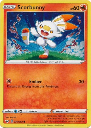 Scorbunny (030/202) (Cosmos Holo) [Sword & Shield: Base Set] | Tables and Towers