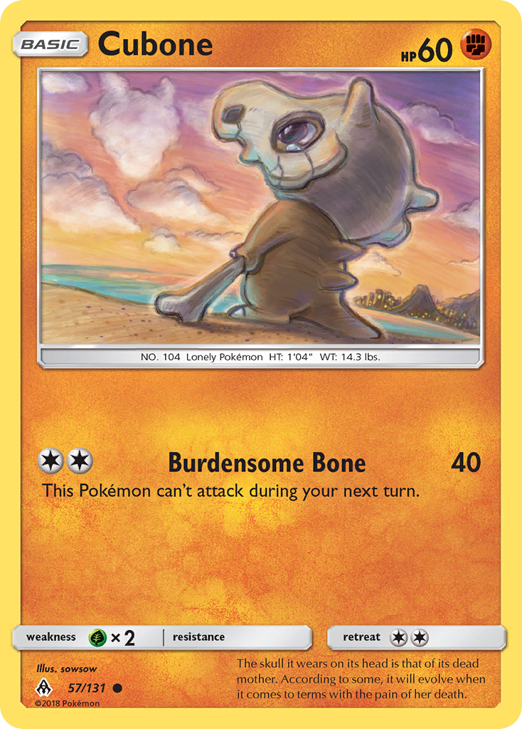 Cubone (57/131) [Sun & Moon: Forbidden Light] | Tables and Towers